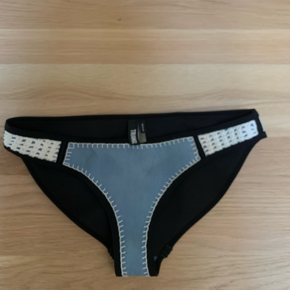 Triangl blue embroidered bikini bottoms